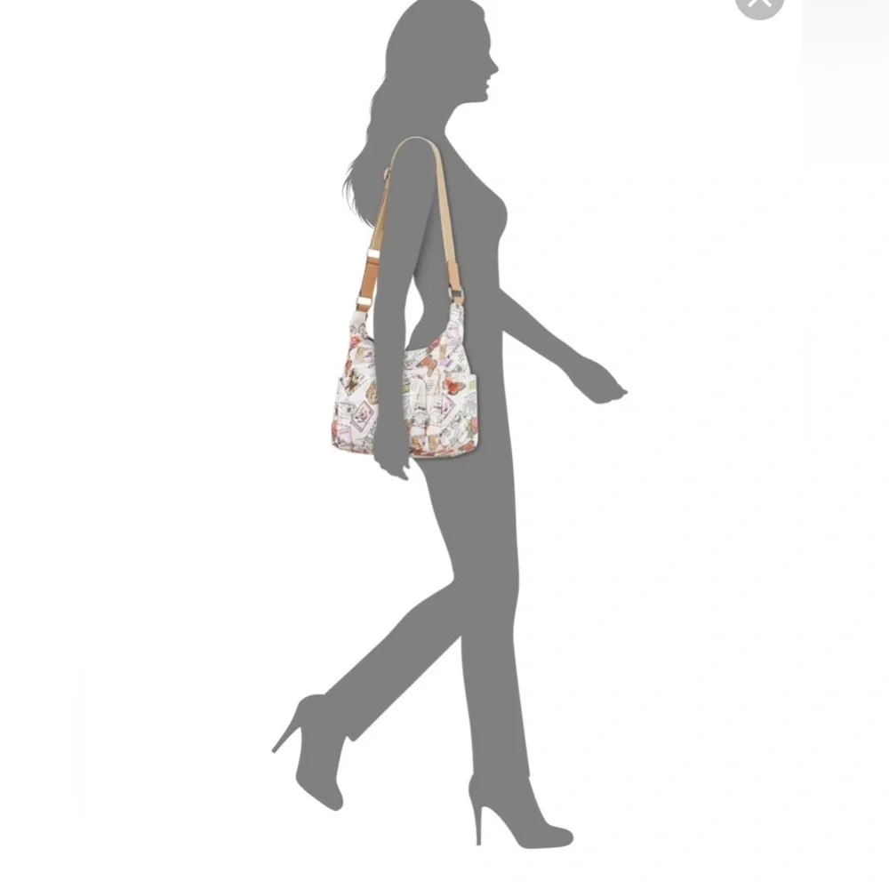 NWT GIANI BERNINI CANVAS POSTCARD HOBO SHOULDER CROSSBODY